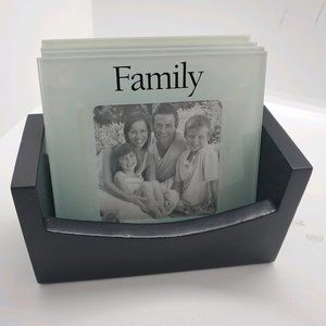 Kirkland's Photo Coasters with Wooden Holder